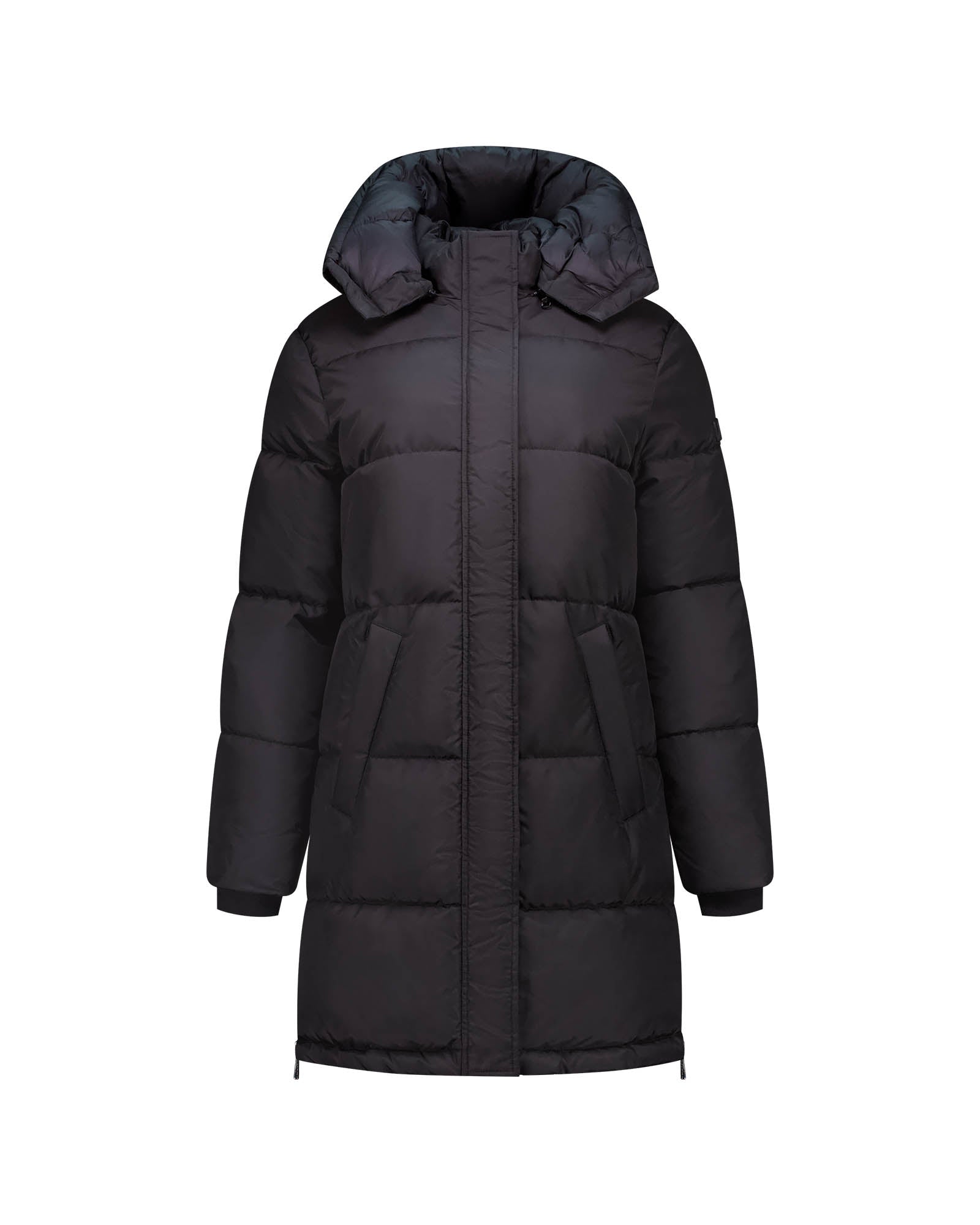 Malelions Women Mid Length Puffer Jacket - dark taupe - Malelions