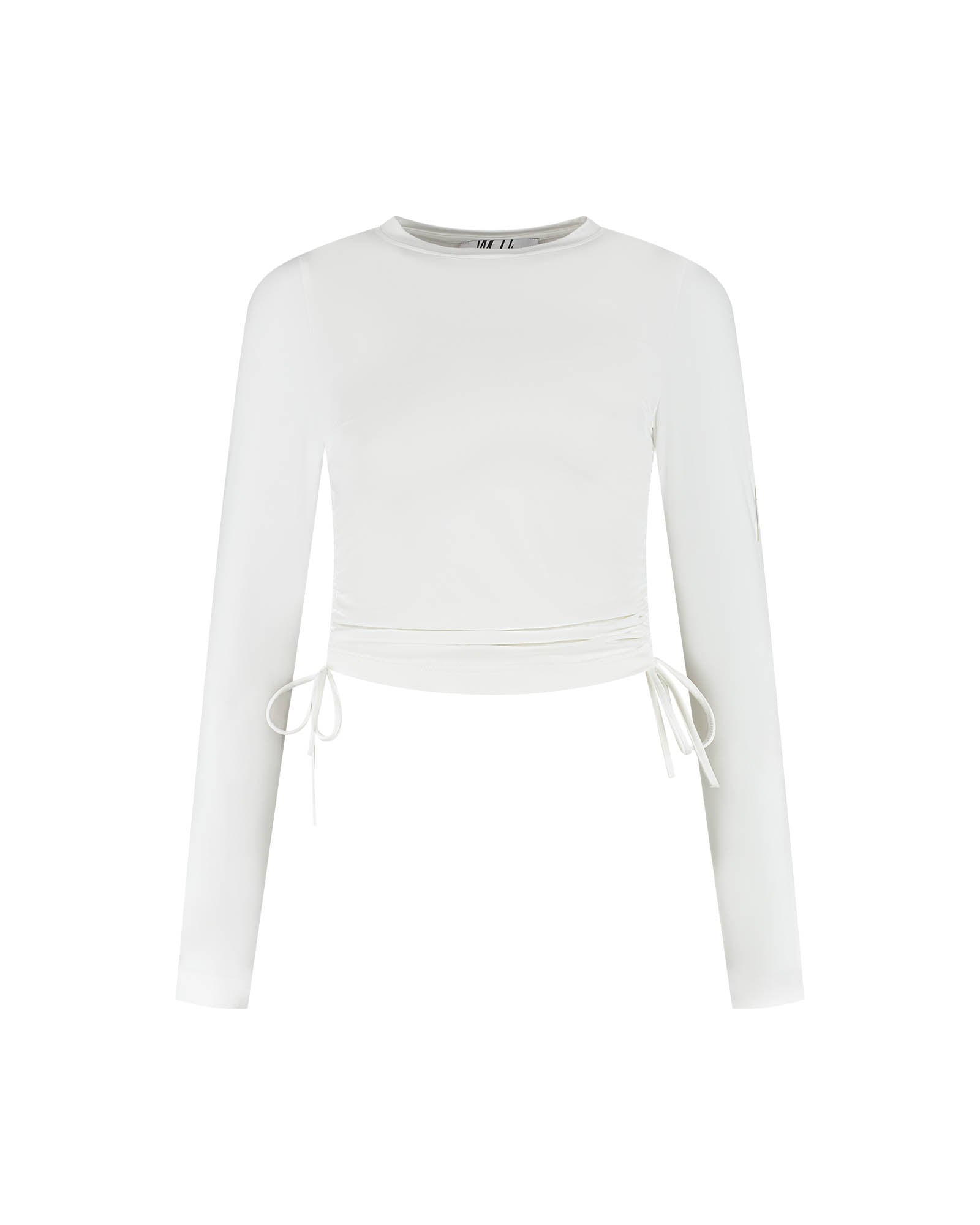 Malelions Women Drawcord Longsleeve Top | White