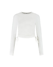 Malelions Women Drawcord Longsleeve Top | White