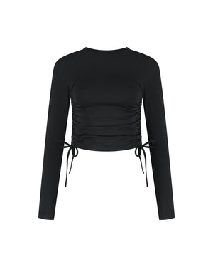 Malelions Women Drawcord Longsleeve Top | Black
