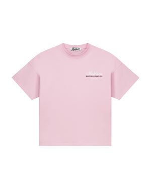 Malelions Women Brunch Club Oversized T-Shirt | Light Pink/White