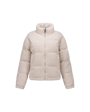 Malelions Women Signature Sherpa Puffer Jacket | Beige