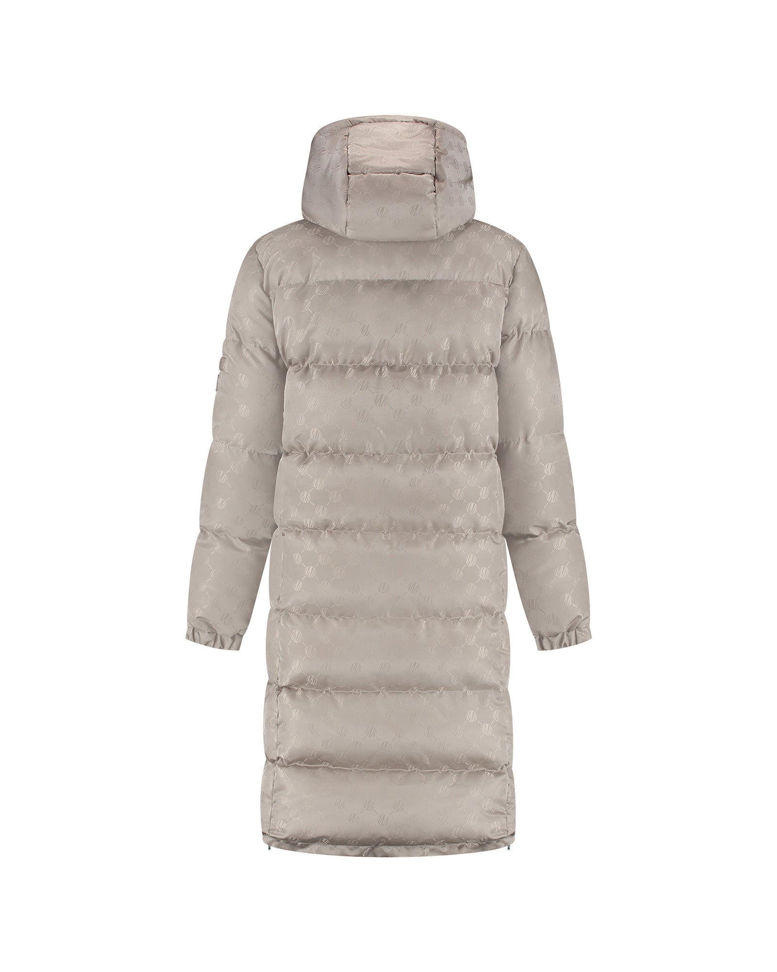 Malelions Women Monogram Long Puffer Jacket | Dark Taupe