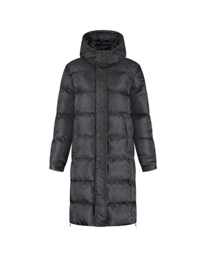 Malelions Women Monogram Long Puffer Jacket | Black