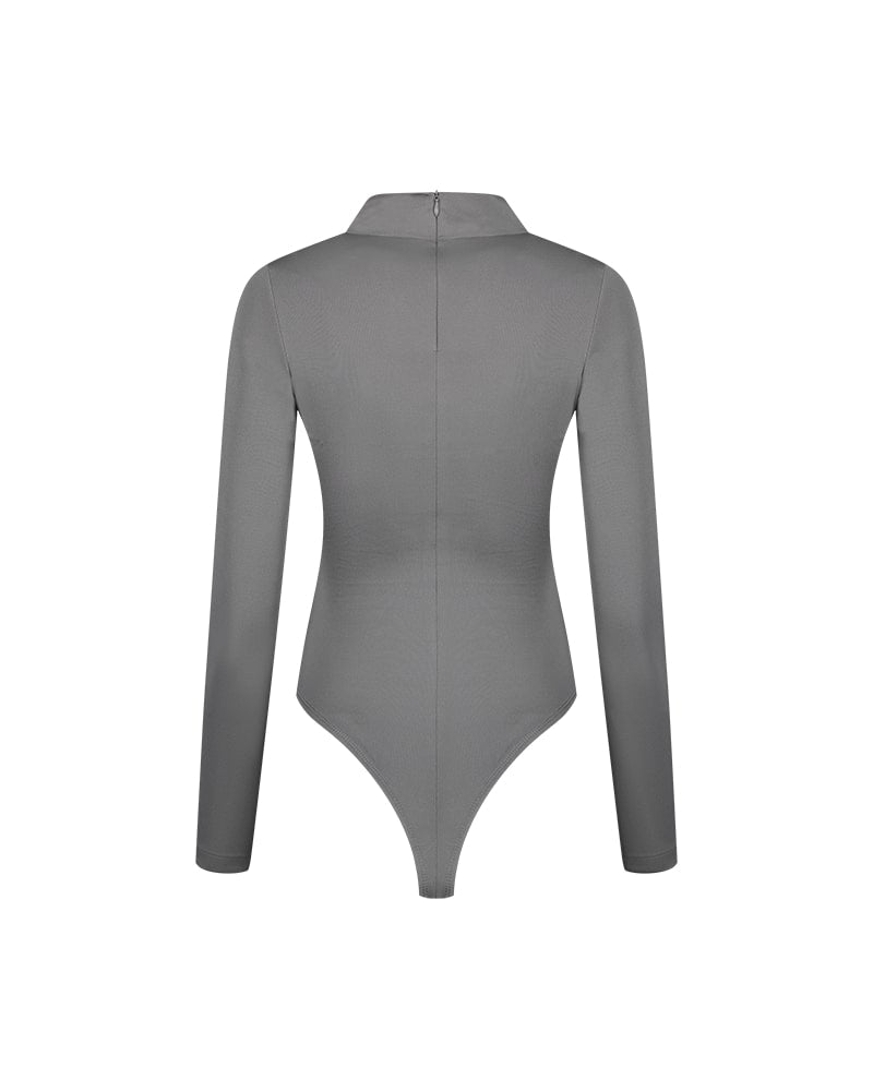 Malelions Women Signature Bodysuit | Smoke Grey