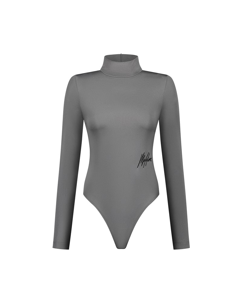  Malelions Women Signature Bodysuit | Smoke Grey