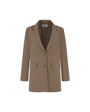 Malelions Women Gallery Oversized Blazer | Dark Taupe