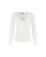 Malelions Women V-Neck Top | Off-White