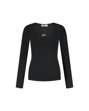 Malelions Women V-Neck Top | Black