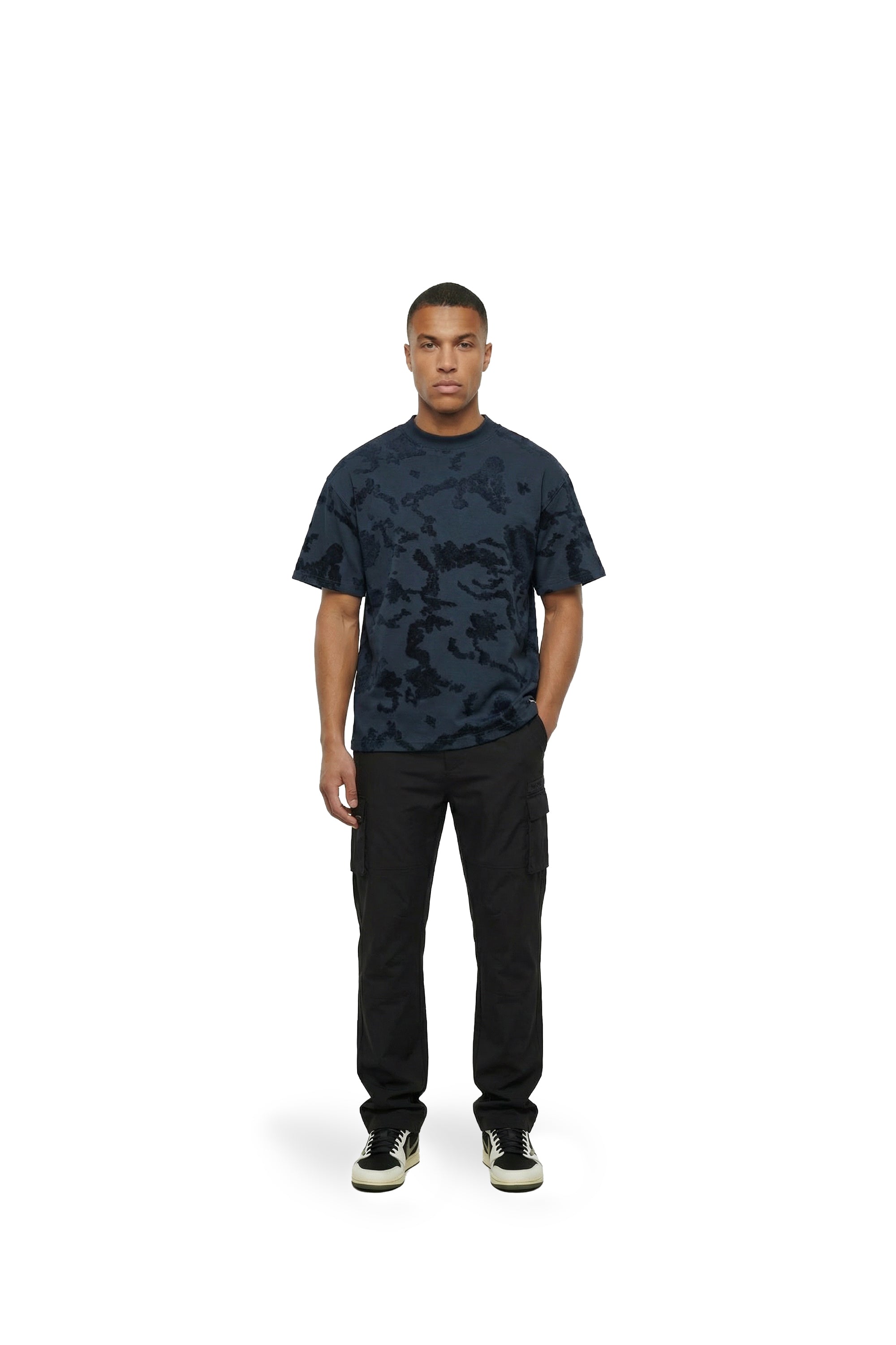 Malelions Men Jacquard T-Shirt | Navy
