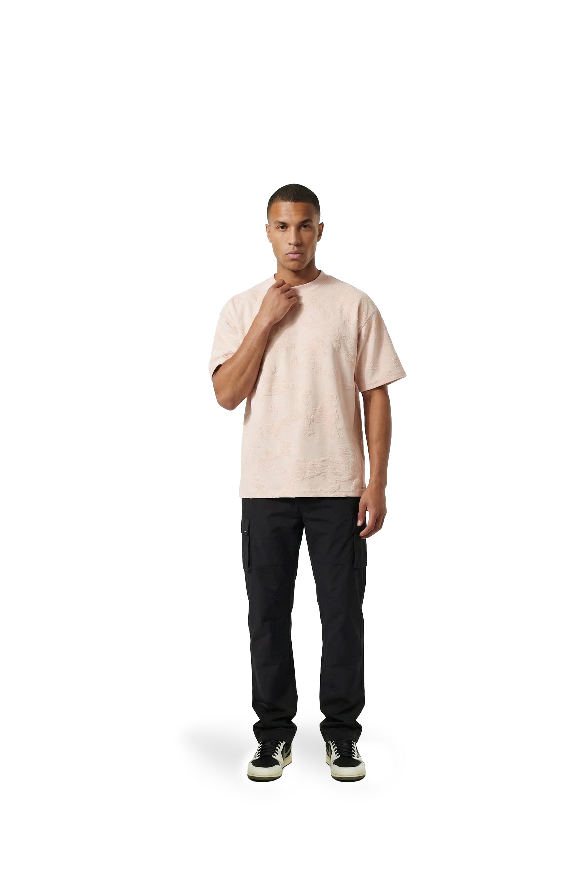 Malelions Men Jacquard T-Shirt | Light Pink