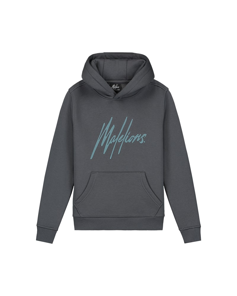 Malelions men Striped Signature Set | Dark Grey/Ice Blue