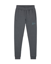 Malelions Men Striped Signature Sweatpants | Dark Grey/Ice Blue