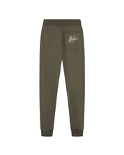 Malelions Junior Striped Signature Sweatpants | Moss Green/Beige