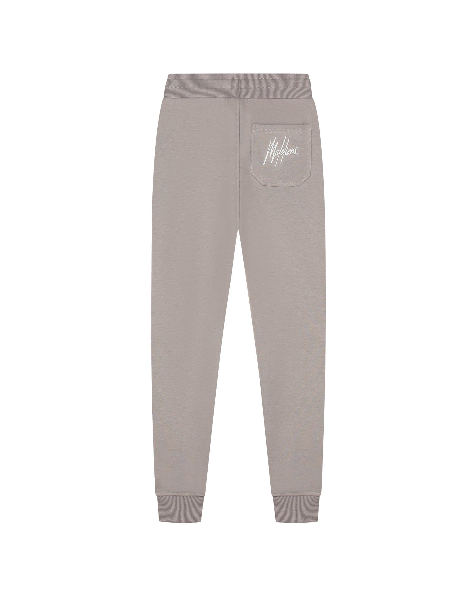 Malelions Junior Striped Signature Sweatpants | Grey Brown/Off-White
