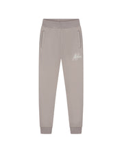 Malelions Junior Striped Signature Sweatpants | Grey Brown/Off-White