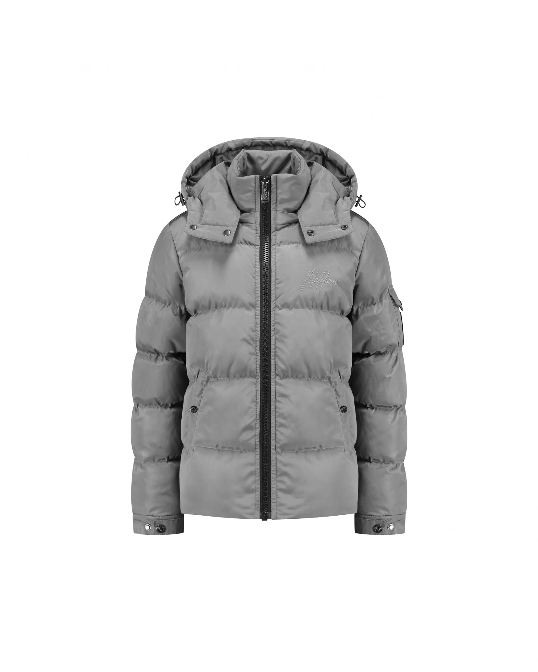  Malelions Junior Patch Puffer Jacket | Grey