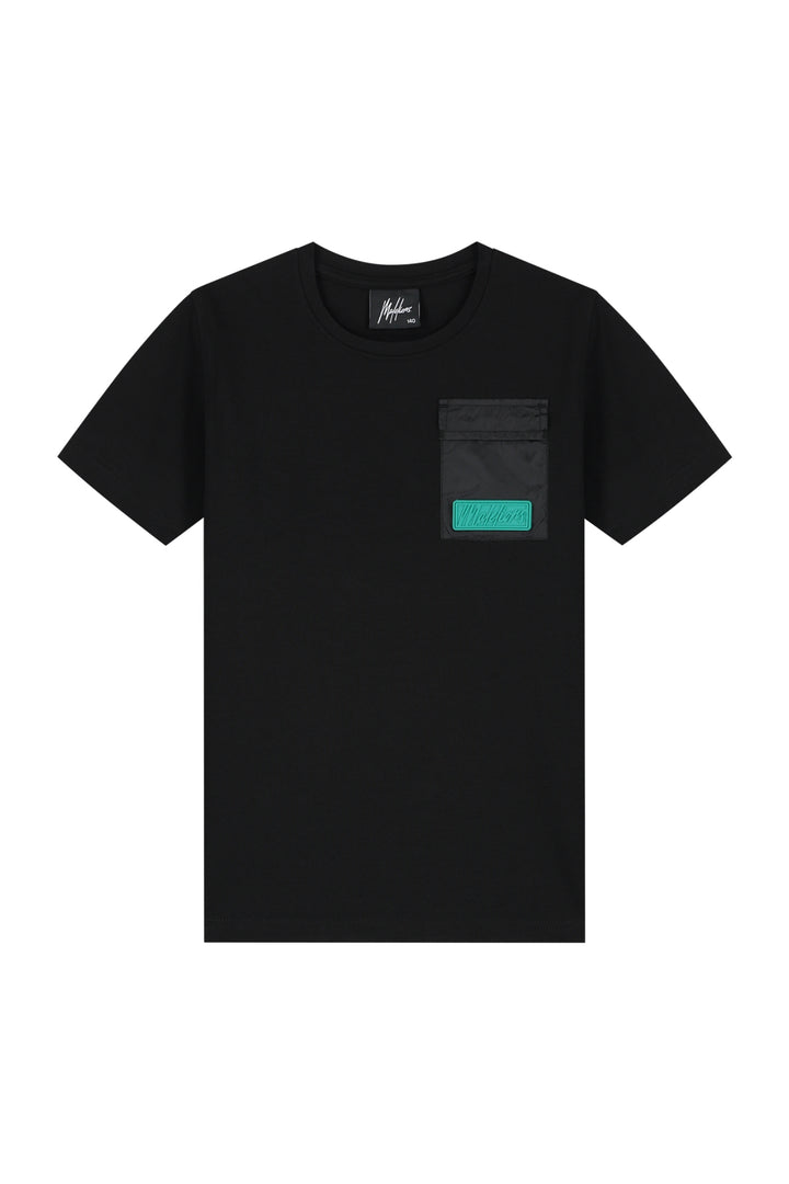 MJ1-HS25-01_924_Malelions_Junior_Nylon_Pocket_T-Shirt_Black-Turquoise_Front.jpg