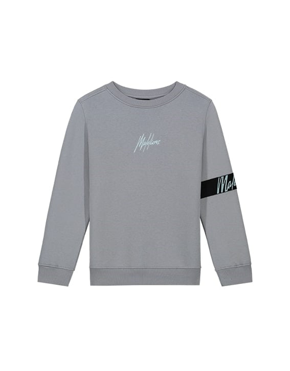  Malelions Junior Captain Sweater 2.0 | Grey/Light Blue