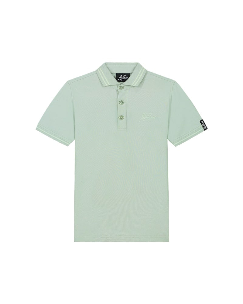  Malelions Junior Signature Polo | Aqua Grey/Mint