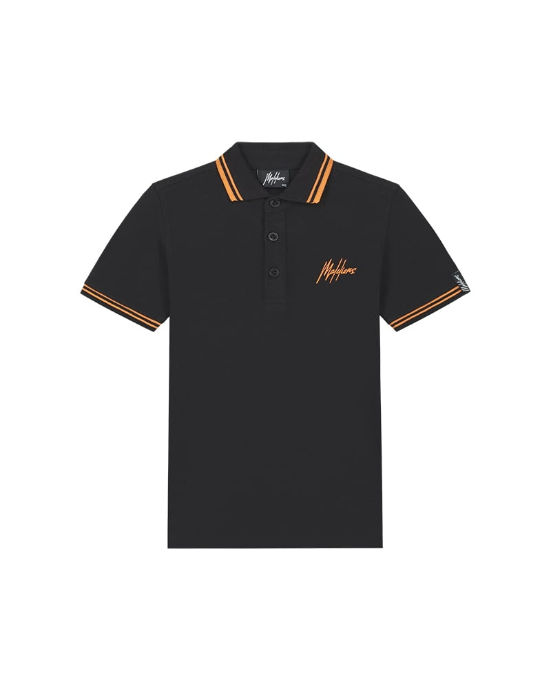  Malelions Junior Signature Polo | Black/Orange