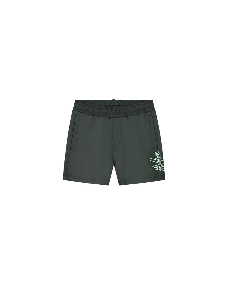  Malelions Junior Split Swim Shorts | Dark Green/Mint