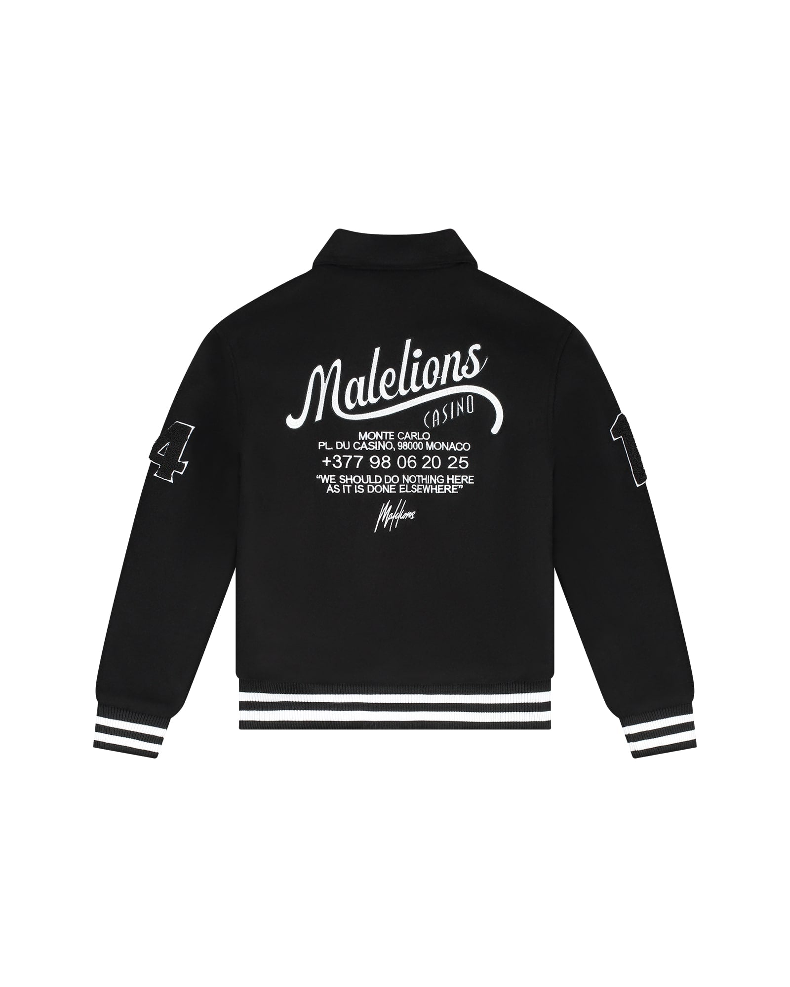 Malelions Junior Famous Varsity Jacket | Black/White