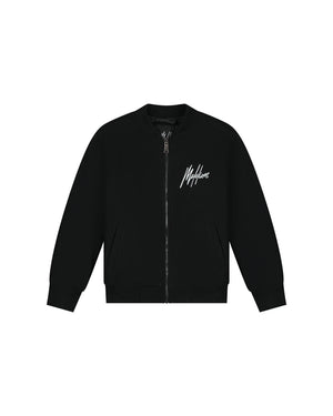 Malelions Junior Clean Varsity Jacket | Black/White