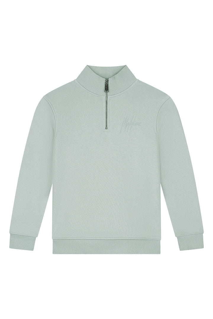 MJ2-AW25-19_962_Malelions_Junior_Turtle_Half_Zip_Sweater_Aqua_Grey_Front1.jpg