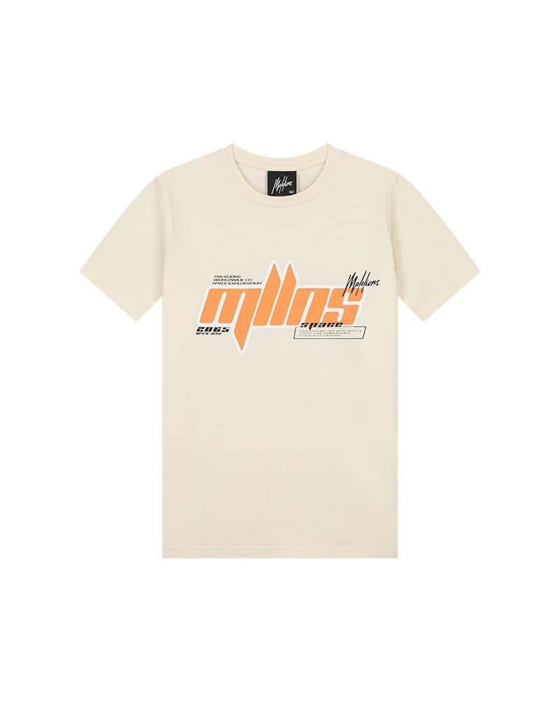  Malelions Junior Font T-Shirt | Beige/Orange