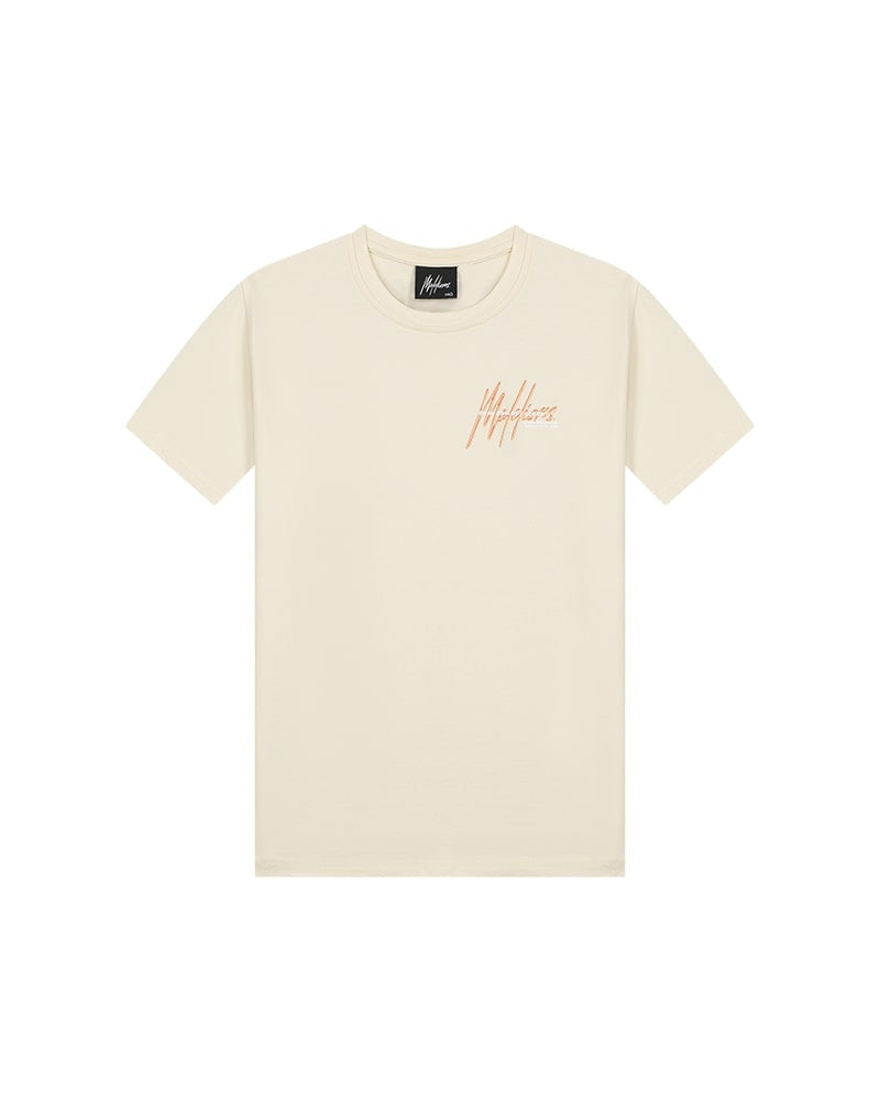  Malelions Junior Space T-Shirt | Beige/Orange