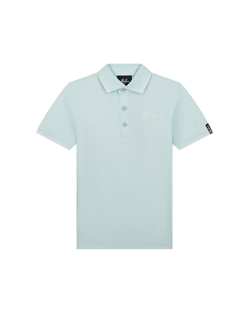  Malelions Junior Signature Polo | Light Blue/White