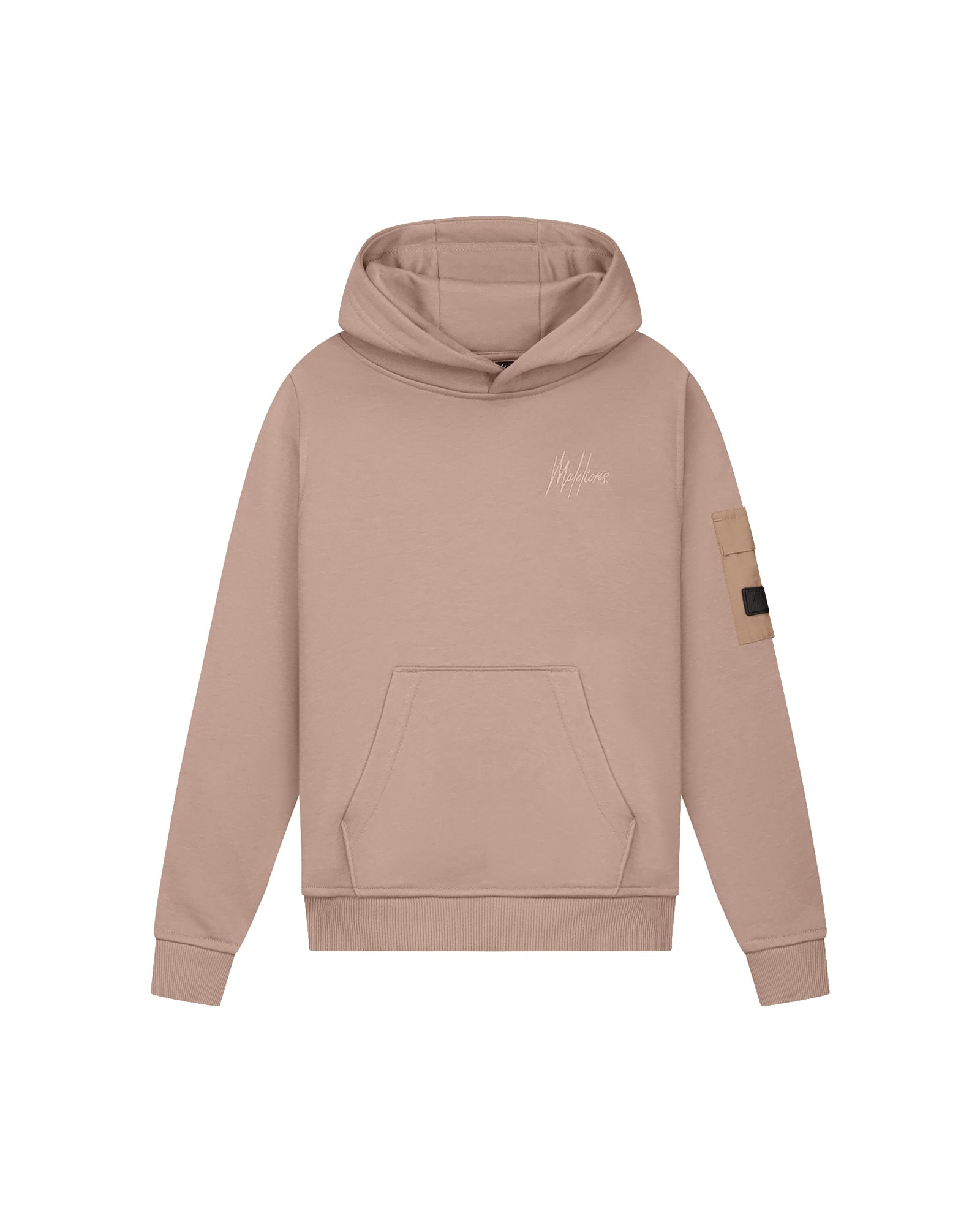 Malelions Junior Nylon Pocket Hoodie | Grey Brown