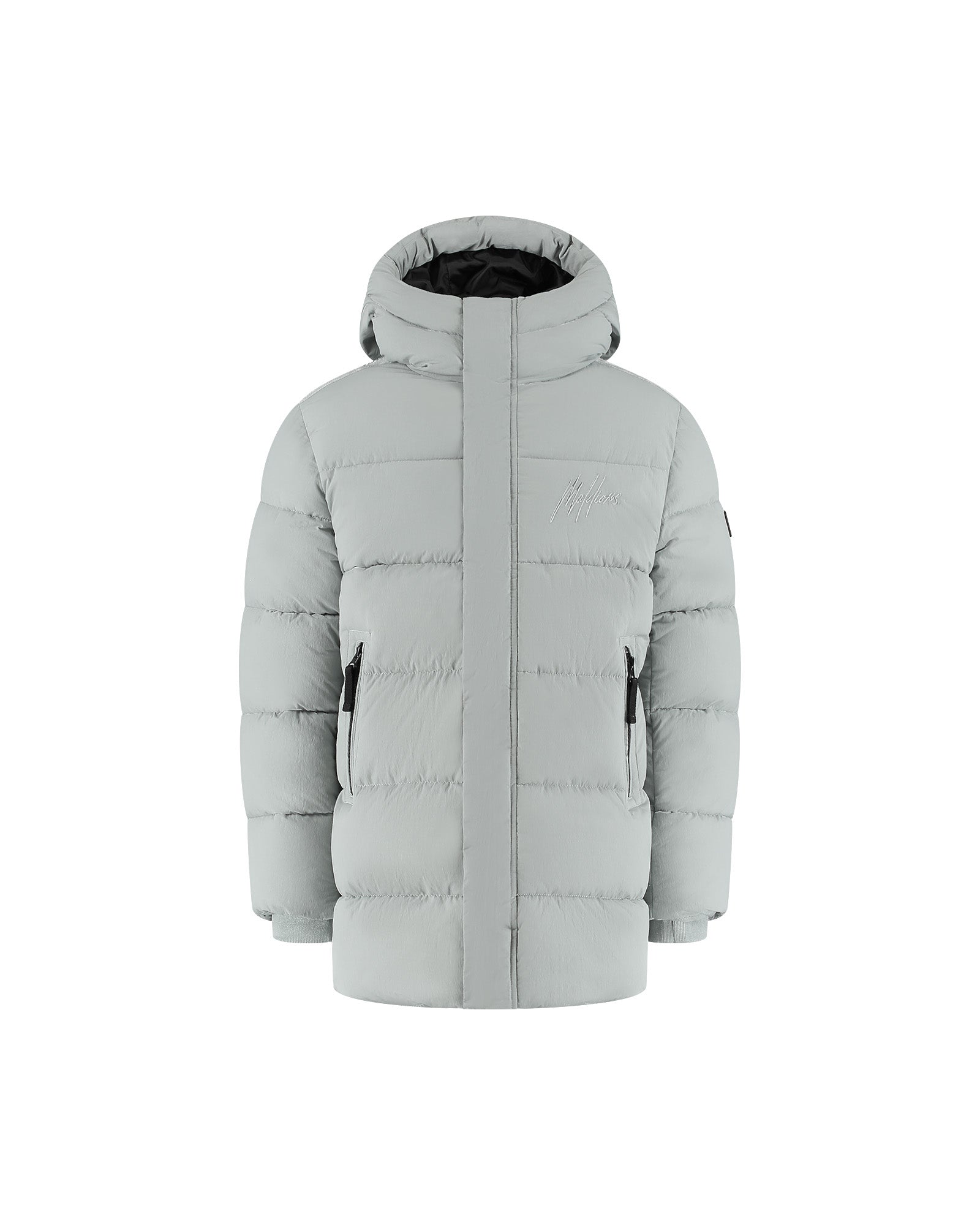 Malelions Junior Mid Length Puffer Jacket | Aqua Grey