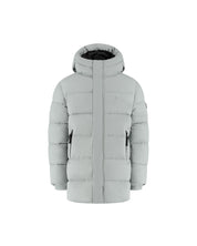 Malelions Junior Mid Length Puffer Jacket | Aqua Grey