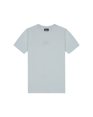 Malelions Junior Striped Signature T-Shirt | Ocean Grey