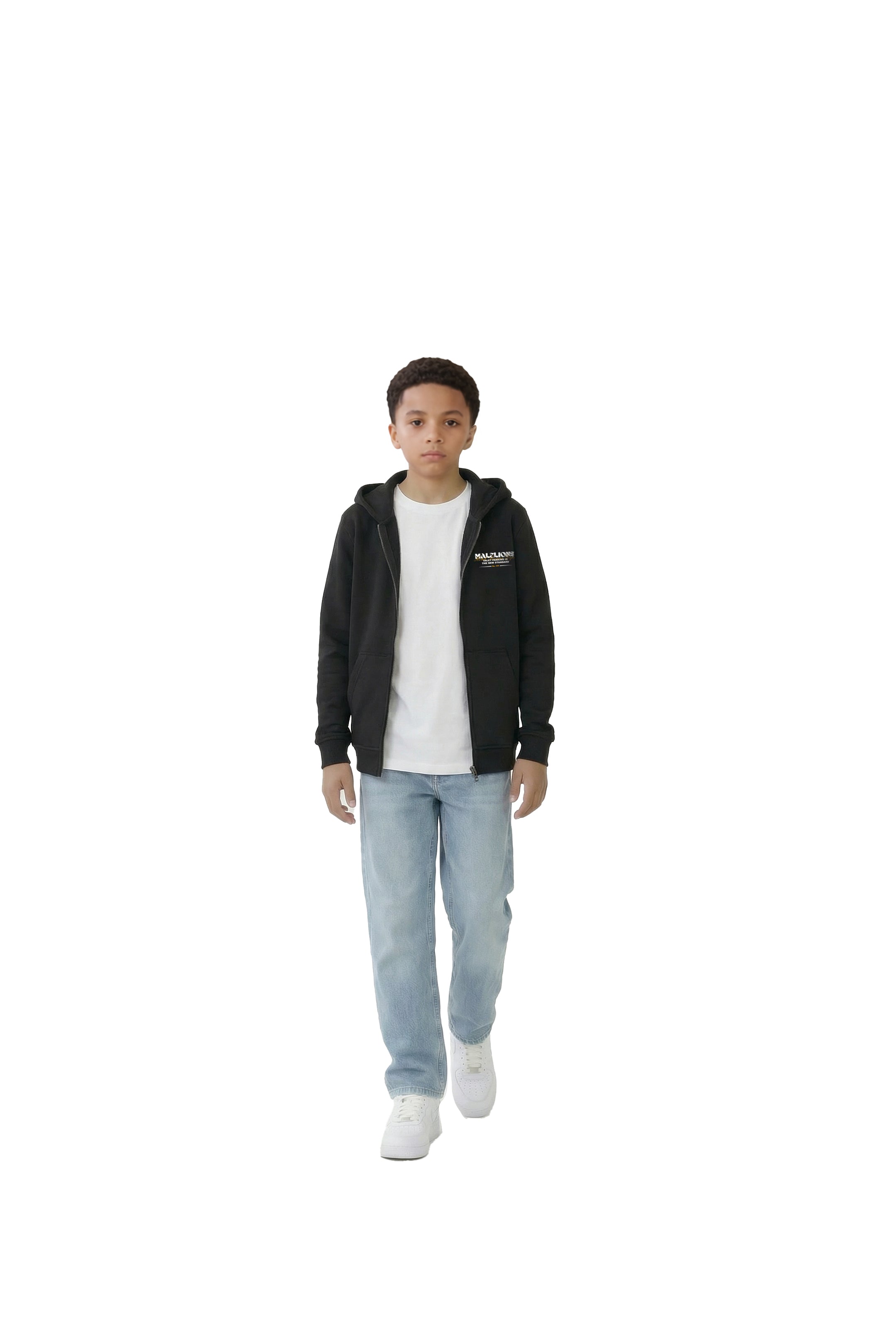 Malelions Junior Relaxed Valet Zip Hoodie | Black