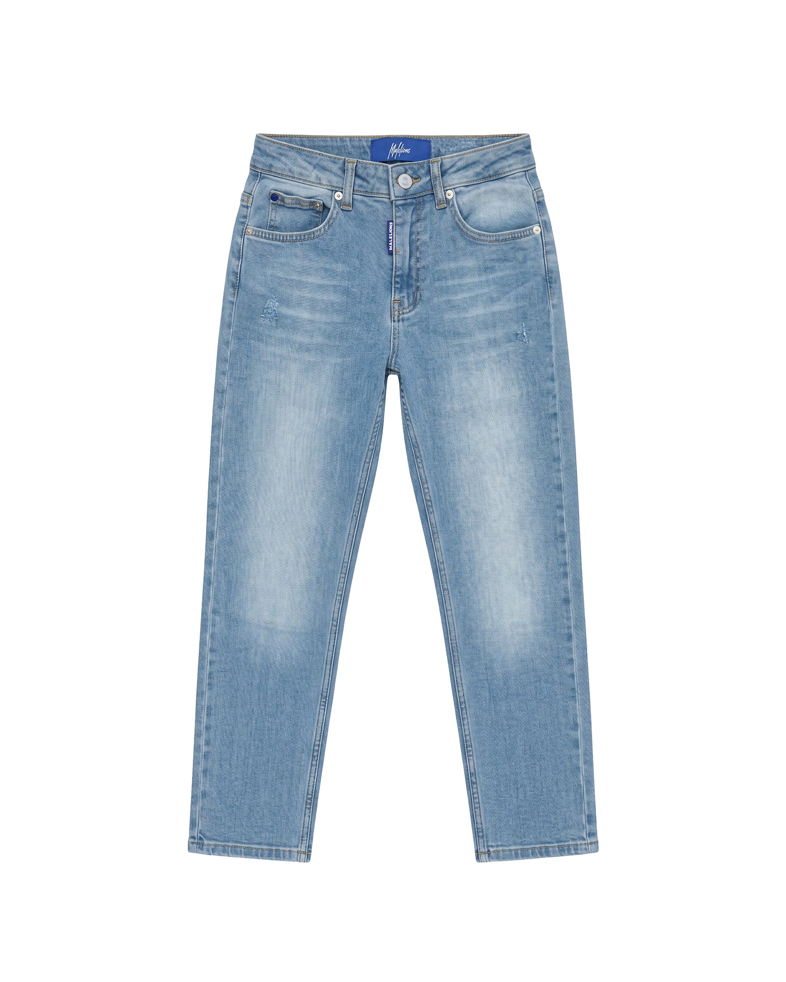 Malelions Junior Straight Washed Jeans | Light Blue