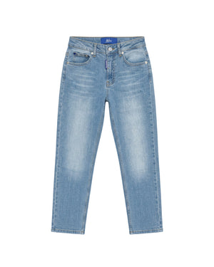 Malelions Junior Straight Washed Jeans | Light Blue