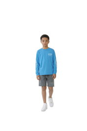 Malelions Junior Relaxed Lifestyle Longsleeve T-Shirt | Blue/White