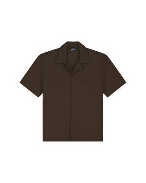 Malelions Junior Horizon Ribbed Shirt | Dark Brown
