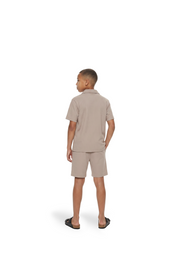 Malelions Junior Horizon Ribbed Shirt | Beige
