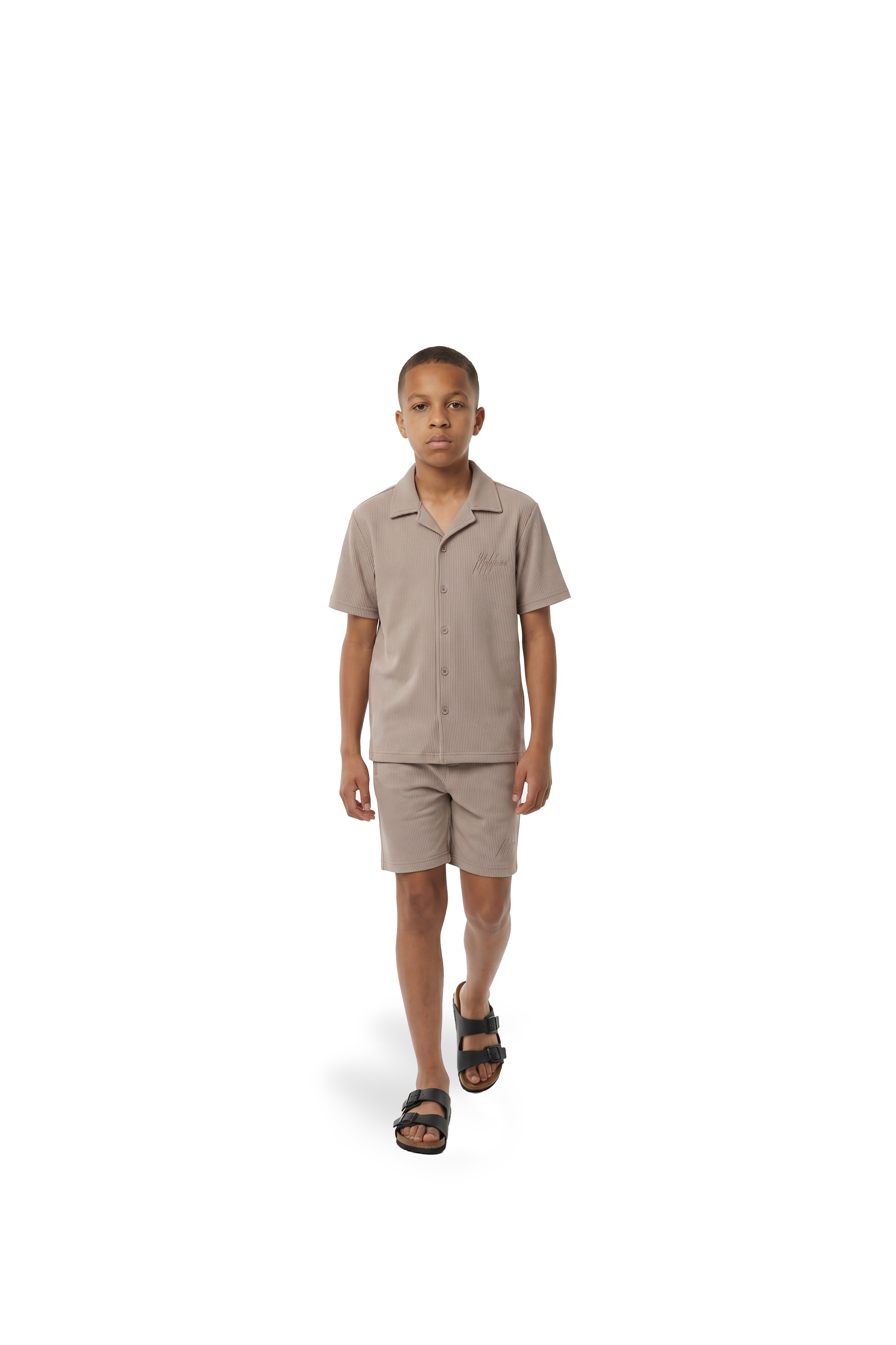 Malelions Junior Horizon Ribbed Shirt | Beige