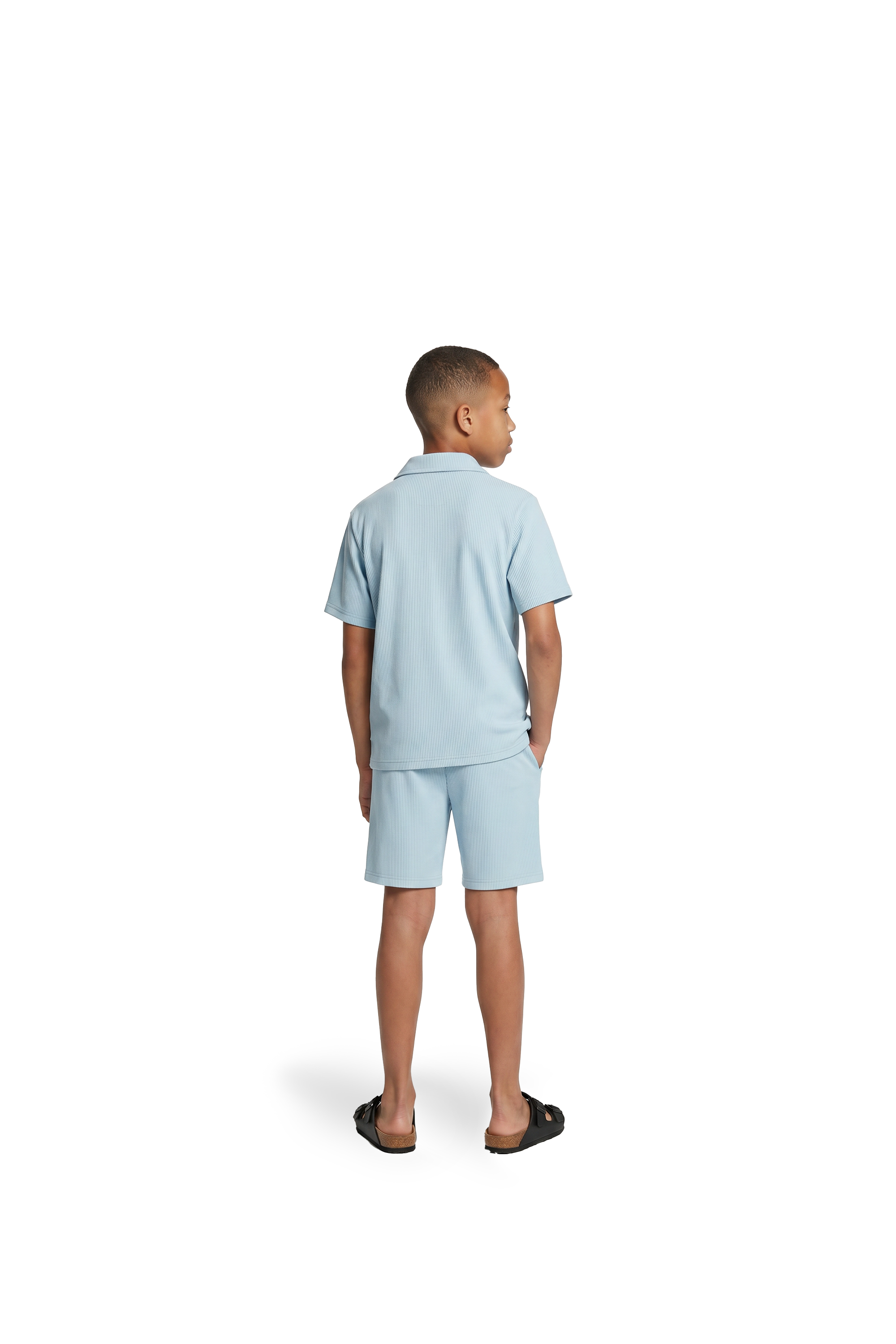 Malelions Junior Horizon Ribbed Shorts | Light Blue