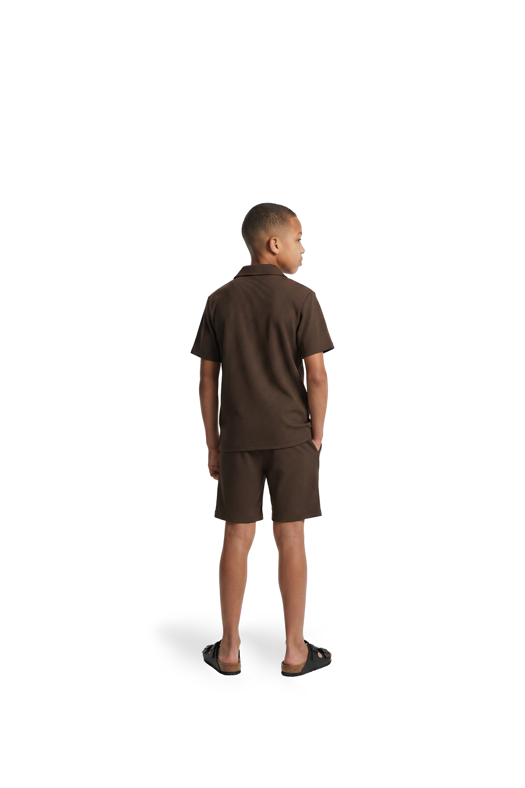 Malelions Junior Horizon Ribbed Shorts | Dark Brown