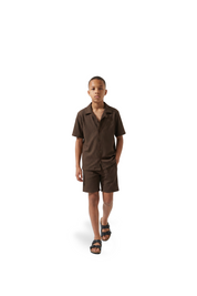 Malelions Junior Horizon Ribbed Shorts | Dark Brown