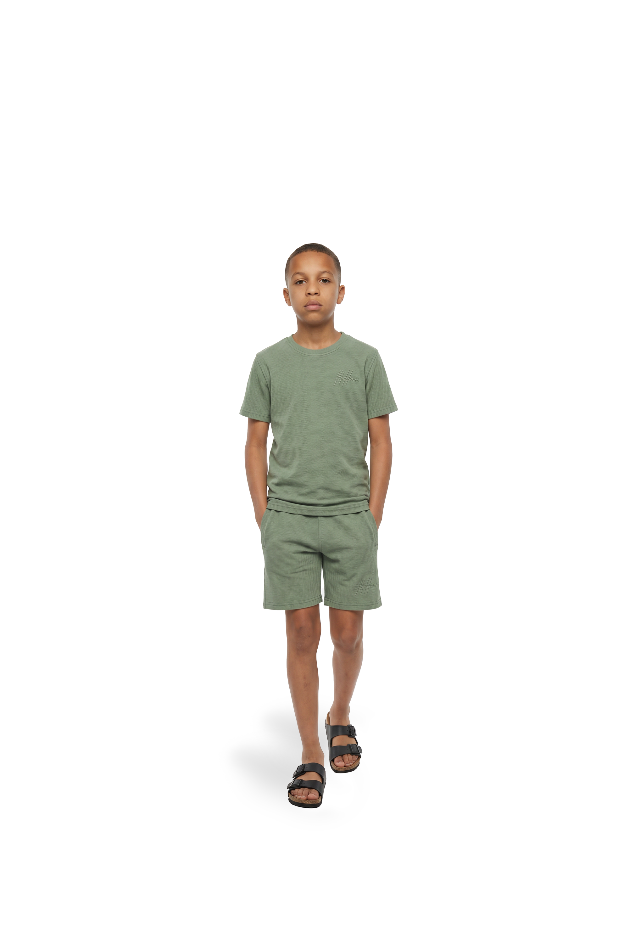 Malelions Junior Slub Structure Shorts | Sage Green