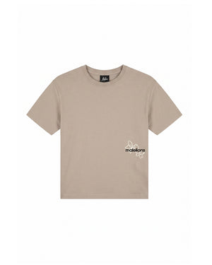 Malelions Junior Relaxed Botanical T-Shirt | Beige