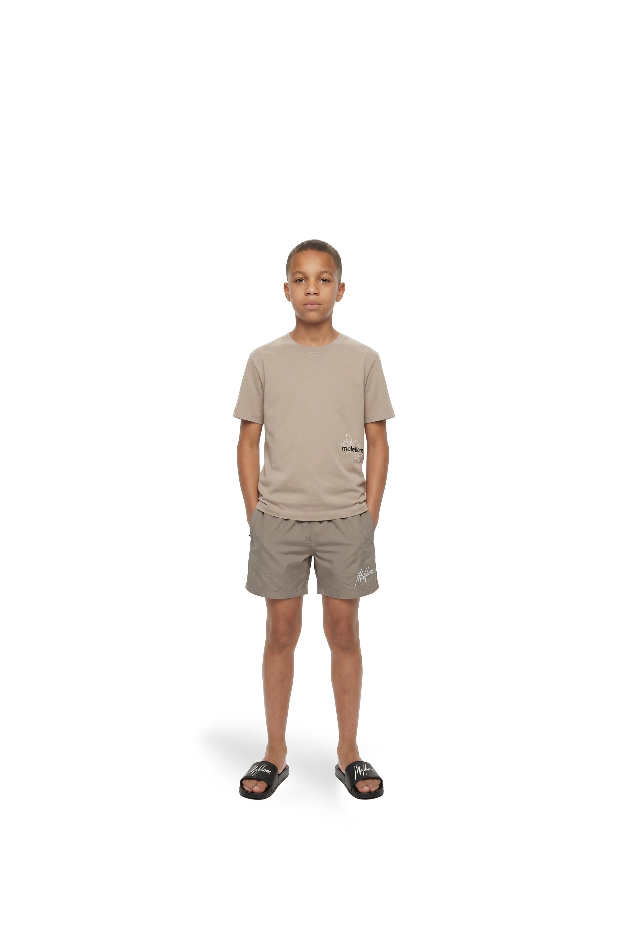 Malelions Junior Relaxed Botanical T-Shirt | Beige