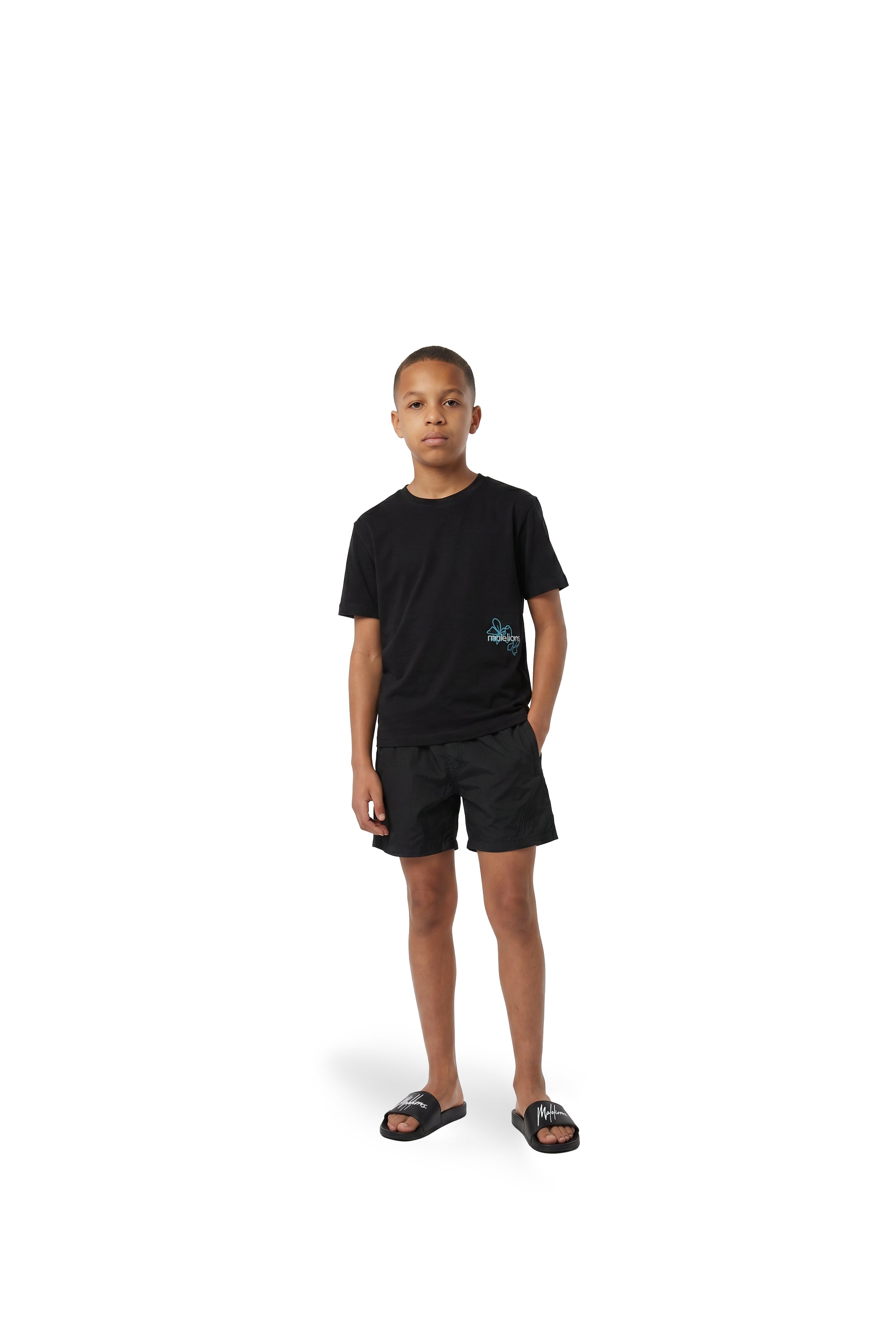 Malelions Junior Relaxed Botanical T-Shirt | Black
